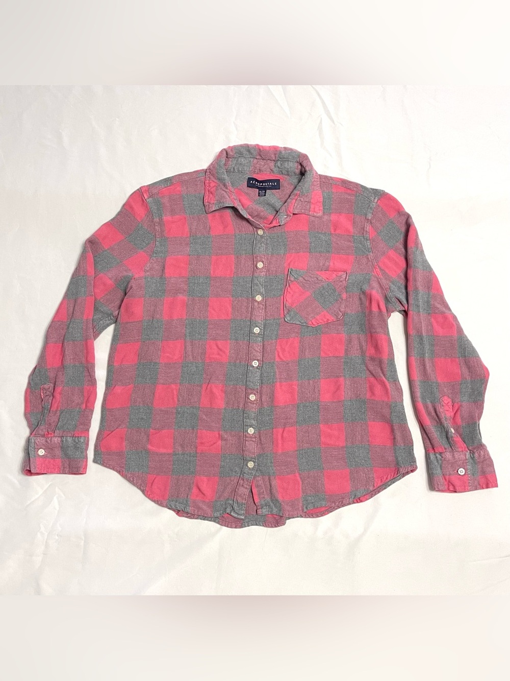2010’s Button Up Long Sleeve Plaid Shirt by Aeropostale Youth Girl XL